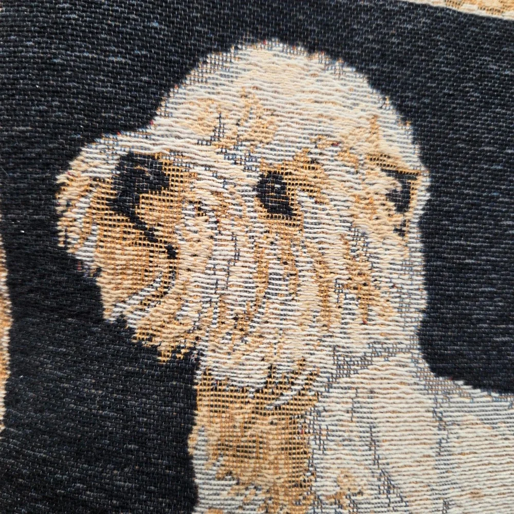 Vintage Westie Dog Tapestry Throw Pillow Fringe Trim West Highland Terrier 14x13